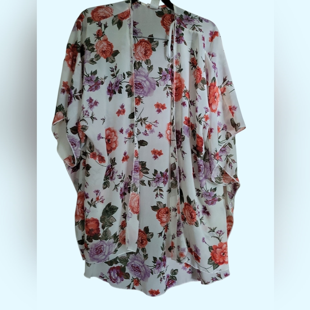 Emory Park Caley Open Front Woven Boho Kimono Cover-Up Caftan Shrug Wrap 3XL #6